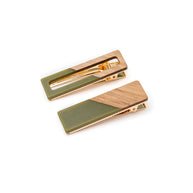 Two Tone Hair Clip Set in Green-Accessories-Ave Shops-[option4]-[option5]-[option6]-[option7]-[option8]-Shop-Boutique-Clothing-for-Women-Online