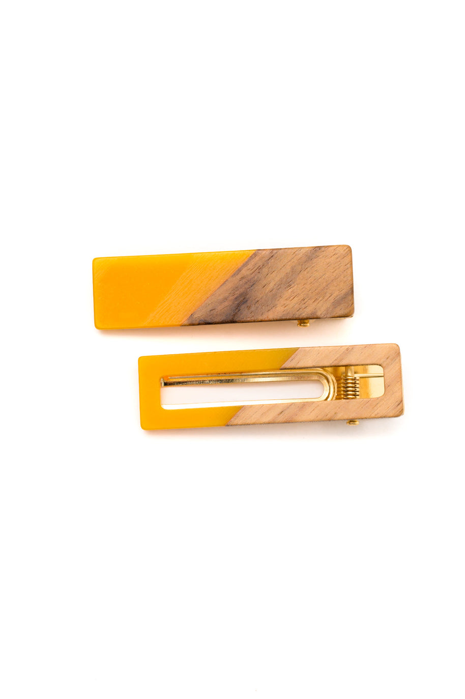 Two Tone Hair Clip Set in Yellow-Accessories-Ave Shops-[option4]-[option5]-[option6]-[option7]-[option8]-Shop-Boutique-Clothing-for-Women-Online
