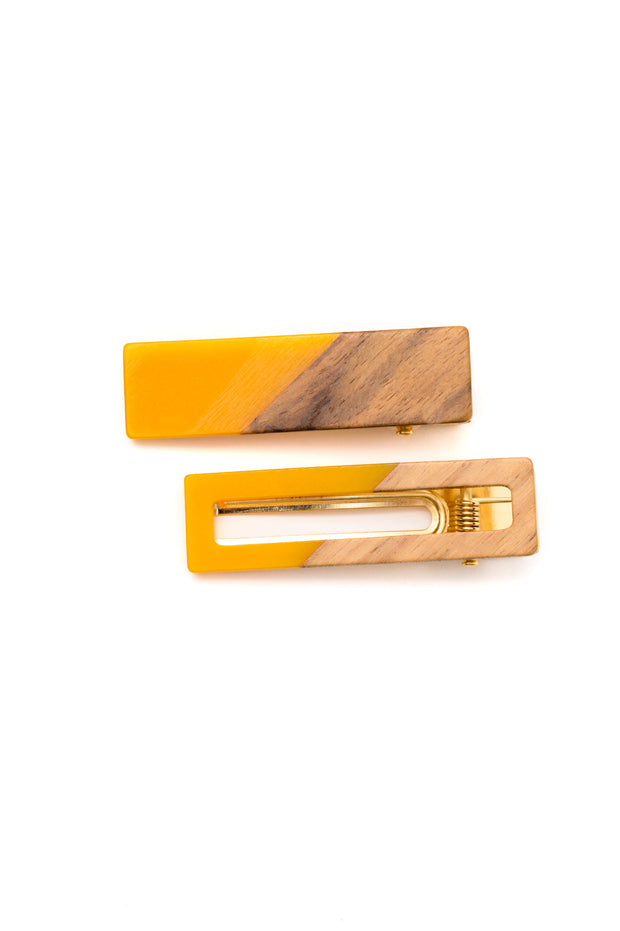 Two Tone Hair Clip Set in Yellow-Accessories-Ave Shops-[option4]-[option5]-[option6]-[option7]-[option8]-Shop-Boutique-Clothing-for-Women-Online
