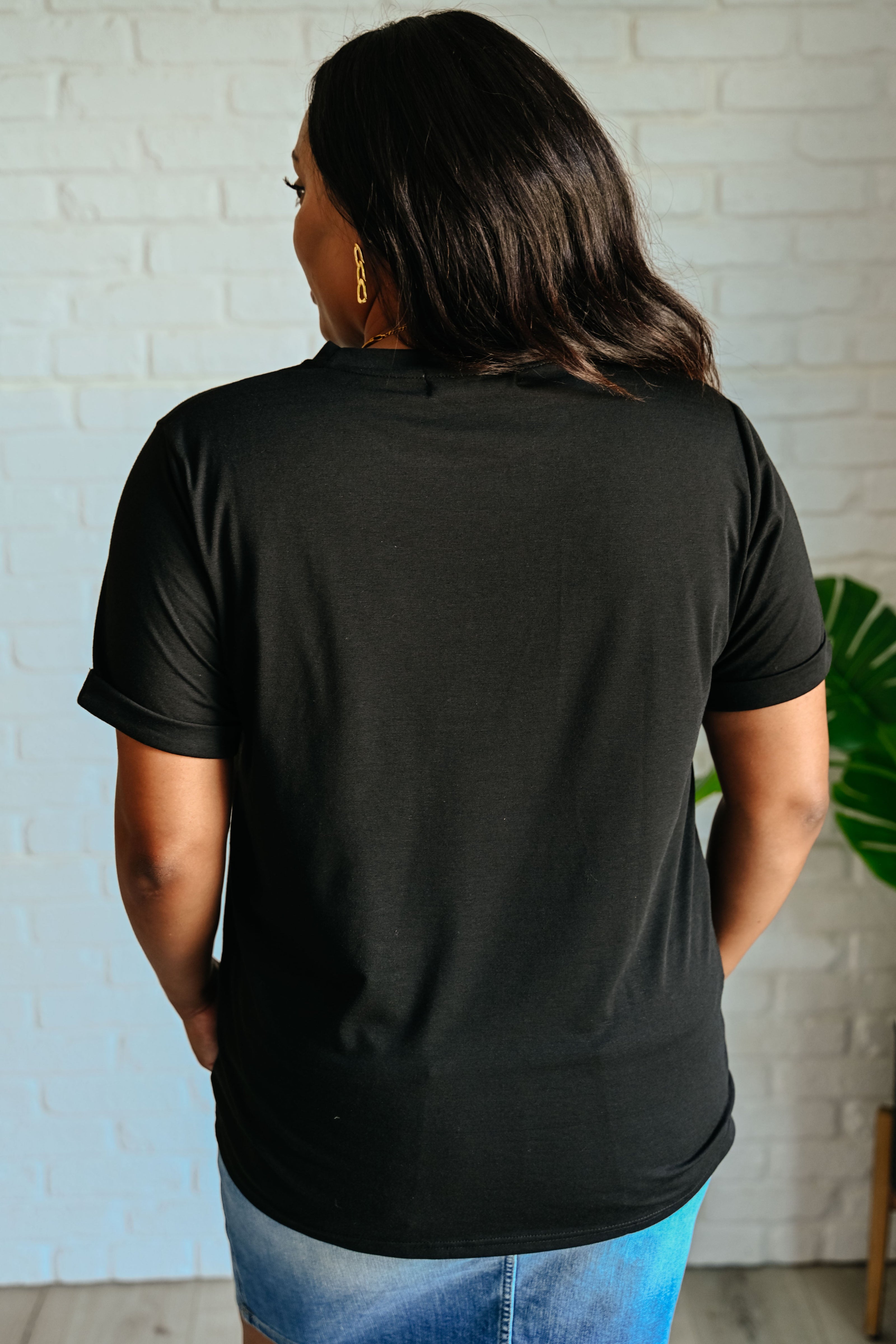 Uptown Crew T-Shirt in Black-Tops-Ave Shops-[option4]-[option5]-[option6]-[option7]-[option8]-Shop-Boutique-Clothing-for-Women-Online