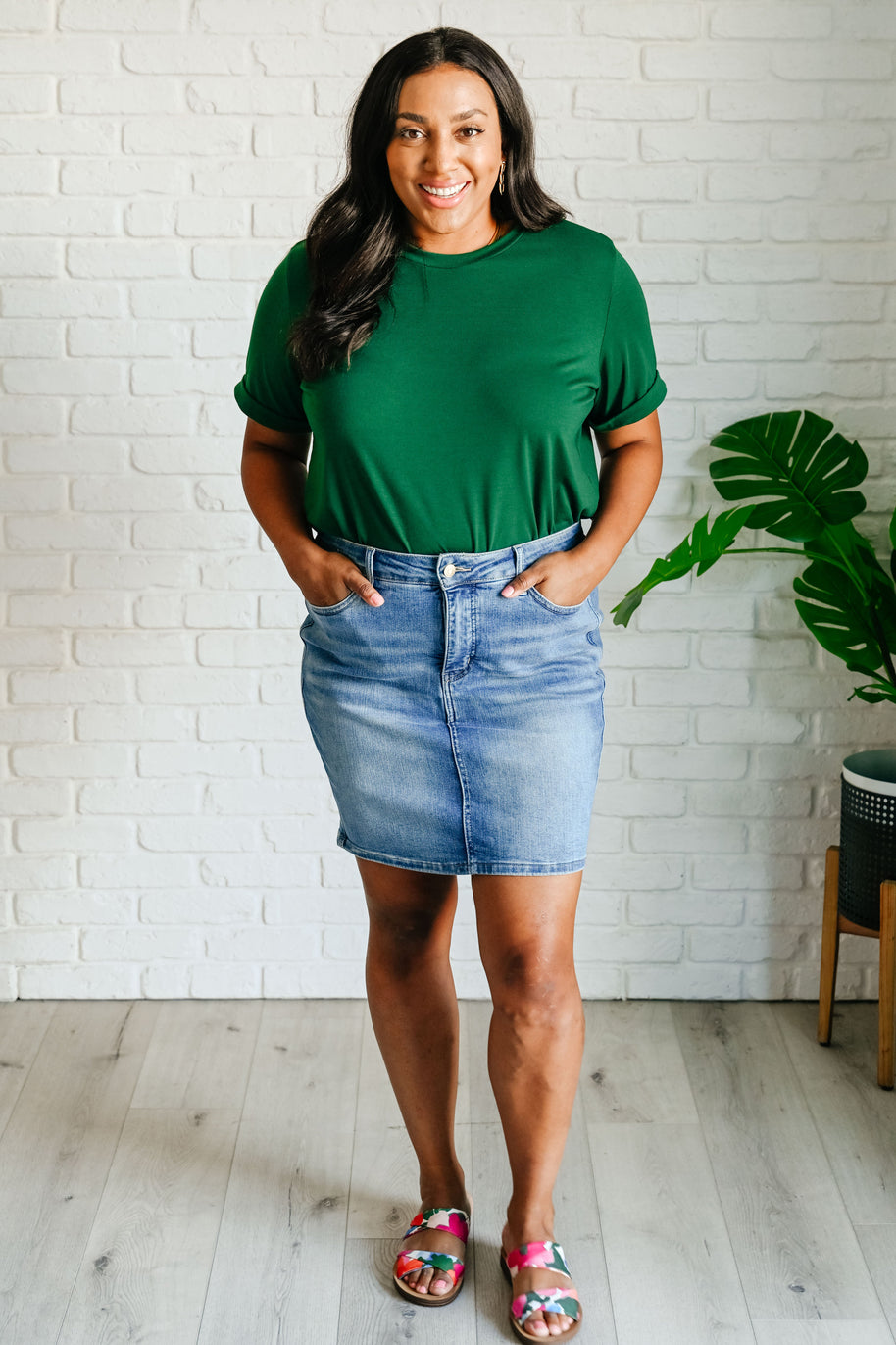 Uptown Crew T-Shirt in Green-Womens-Ave Shops-[option4]-[option5]-[option6]-[option7]-[option8]-Shop-Boutique-Clothing-for-Women-Online