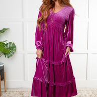 Velvet Flamenco Maxi Dress-Dresses-Ave Shops-[option4]-[option5]-[option6]-[option7]-[option8]-Shop-Boutique-Clothing-for-Women-Online