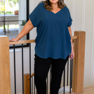 Very Much Needed V-Neck Top in Teal-Tops-Ave Shops-[option4]-[option5]-[option6]-[option7]-[option8]-Shop-Boutique-Clothing-for-Women-Online
