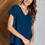 Very Much Needed V-Neck Top in Teal-Tops-Ave Shops-[option4]-[option5]-[option6]-[option7]-[option8]-Shop-Boutique-Clothing-for-Women-Online