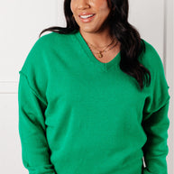 Very Understandable V-Neck Sweater in Green-Tops-Ave Shops-[option4]-[option5]-[option6]-[option7]-[option8]-Shop-Boutique-Clothing-for-Women-Online