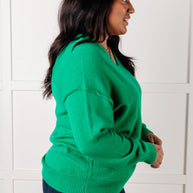 Very Understandable V-Neck Sweater in Green-Tops-Ave Shops-[option4]-[option5]-[option6]-[option7]-[option8]-Shop-Boutique-Clothing-for-Women-Online