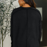 Zenana Wander & Rest Cable Ribbed Knit Drop Shoulder Top in Black-Womens-Ave Shops-[option4]-[option5]-[option6]-[option7]-[option8]-Shop-Boutique-Clothing-for-Women-Online