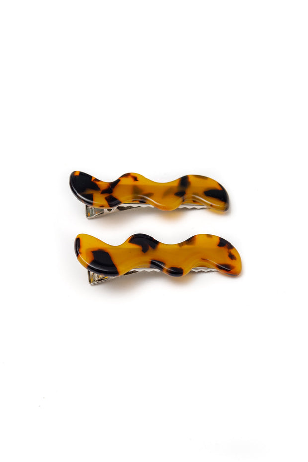 Wavy Clip Set in Tortoise-Accessories-Ave Shops-[option4]-[option5]-[option6]-[option7]-[option8]-Shop-Boutique-Clothing-for-Women-Online