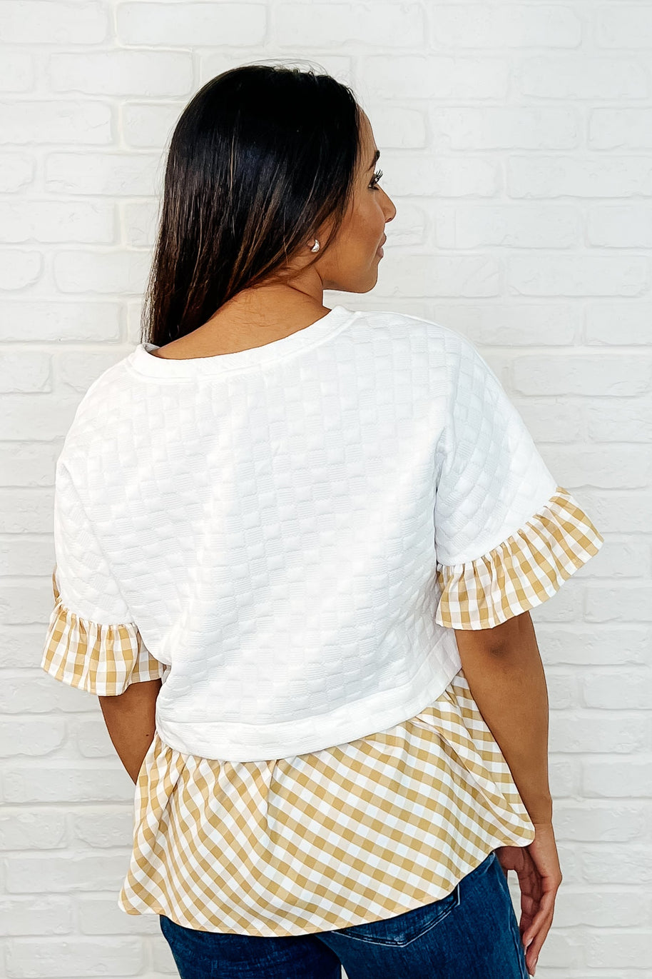 Welcome Me Home Gingham Print Top-Womens-Ave Shops-[option4]-[option5]-[option6]-[option7]-[option8]-Shop-Boutique-Clothing-for-Women-Online