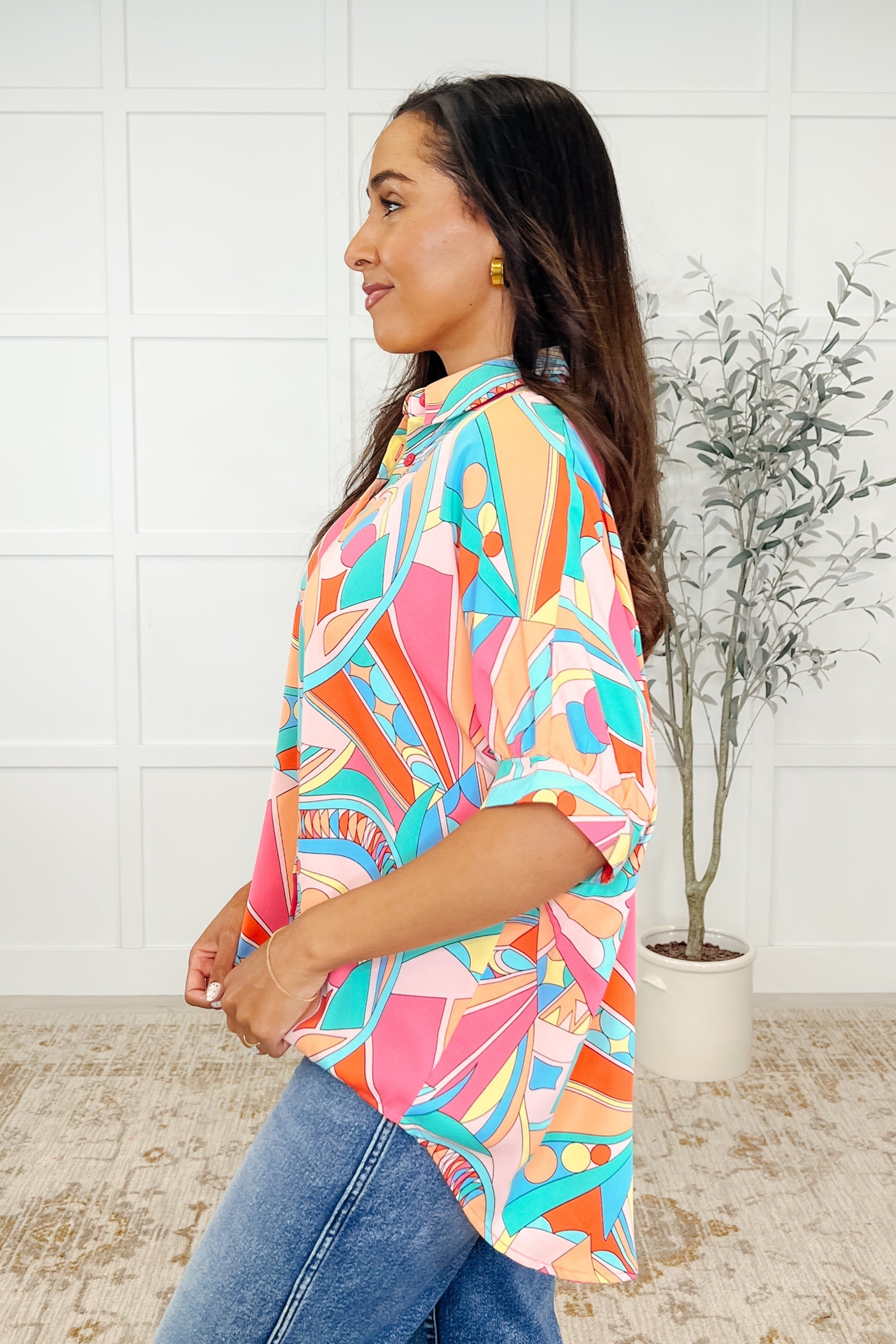 Wide Eyed Abstract Print Batwing Blouse-Womens-Ave Shops-[option4]-[option5]-[option6]-[option7]-[option8]-Shop-Boutique-Clothing-for-Women-Online