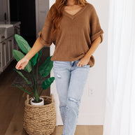 Wonder Why V-Neck Short Sleeve Sweater-Tops-Ave Shops-[option4]-[option5]-[option6]-[option7]-[option8]-Shop-Boutique-Clothing-for-Women-Online