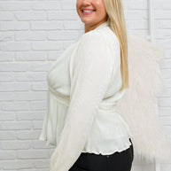 Xanidu Long Sleeve V Neck Blouse in White-Womens-Ave Shops-[option4]-[option5]-[option6]-[option7]-[option8]-Shop-Boutique-Clothing-for-Women-Online