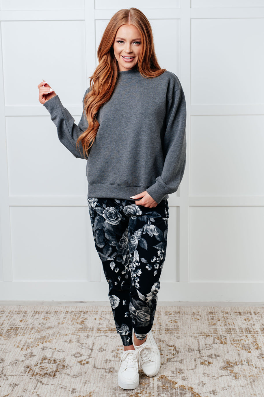 Your New Favorite Joggers in Rose Print-Bottoms-Ave Shops-[option4]-[option5]-[option6]-[option7]-[option8]-Shop-Boutique-Clothing-for-Women-Online