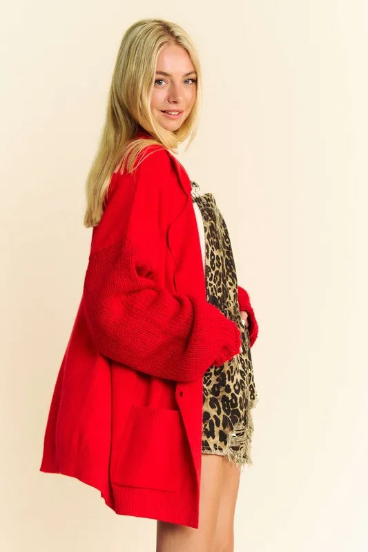 Davi & Dani Button Up Dropped Shoulder Cardigan with Pockets-Cardigans-Trendsi-[option4]-[option5]-[option6]-[option7]-[option8]-Shop-Boutique-Clothing-for-Women-Online