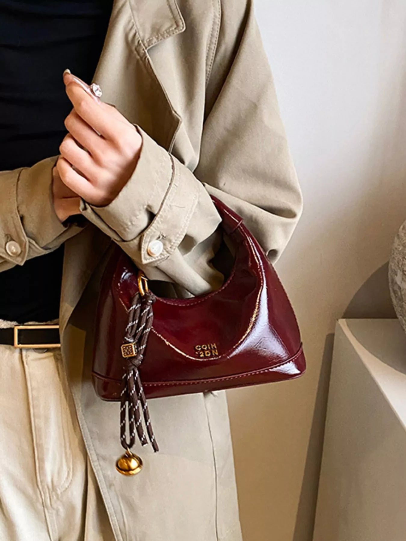 Leather Crossbody Bag with Charm-handbag-Trendsi-[option4]-[option5]-[option6]-[option7]-[option8]-Shop-Boutique-Clothing-for-Women-Online