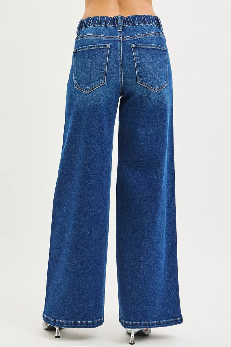 RISEN Full Size Mid Rise Wide Side Pintuck Jeans with Front Drawstring Plus Size-Jeans-Trendsi-[option4]-[option5]-[option6]-[option7]-[option8]-Shop-Boutique-Clothing-for-Women-Online