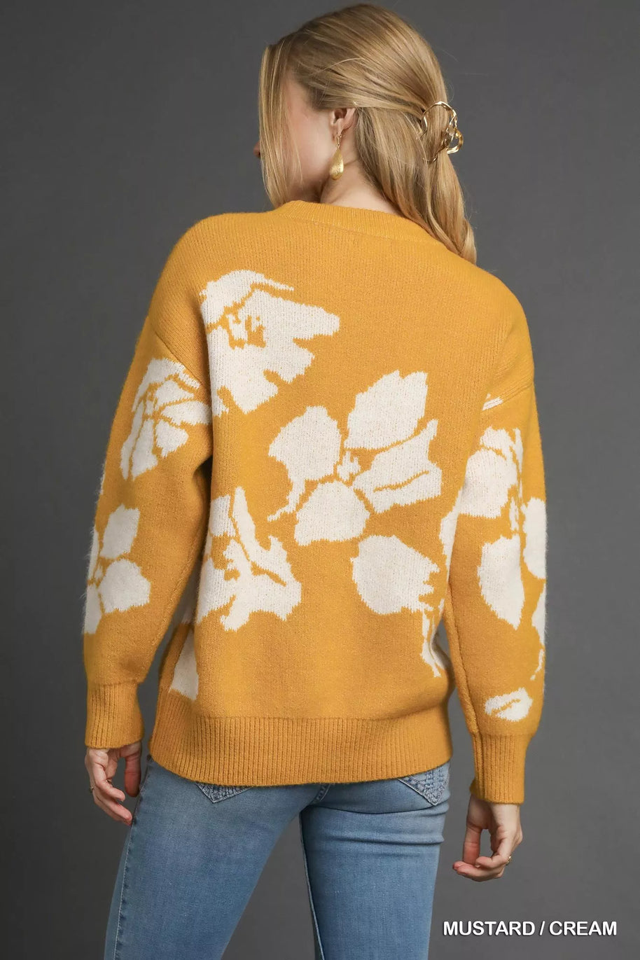 Umgee Floral Long Sleeve Sweater-Sweaters-Trendsi-[option4]-[option5]-[option6]-[option7]-[option8]-Shop-Boutique-Clothing-for-Women-Online