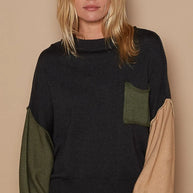 POL Color Block Roll Hem Hacci Sweater-Sweaters-Trendsi-[option4]-[option5]-[option6]-[option7]-[option8]-Shop-Boutique-Clothing-for-Women-Online