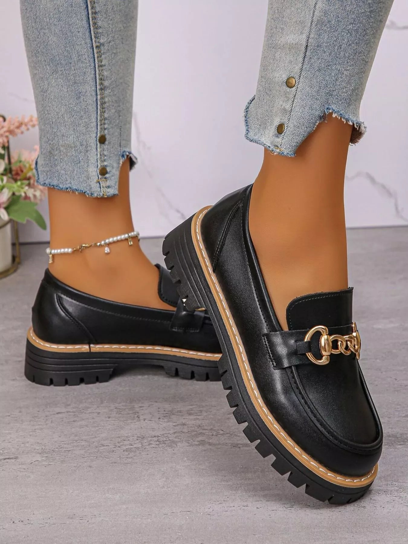 Round Toe Platform Loafers-Shoes-Trendsi-[option4]-[option5]-[option6]-[option7]-[option8]-Shop-Boutique-Clothing-for-Women-Online