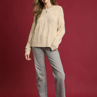 Umgee Pearl-Embellished Long Sleeve Sweater-Sweaters-Trendsi-[option4]-[option5]-[option6]-[option7]-[option8]-Shop-Boutique-Clothing-for-Women-Online