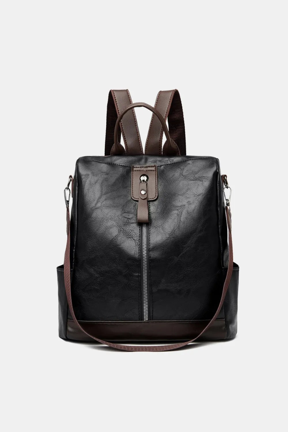 PU Leather Backpack Bag-backpack-Trendsi-Black-One Size-[option4]-[option5]-[option6]-[option7]-[option8]-Shop-Boutique-Clothing-for-Women-Online