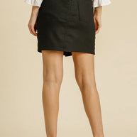 Umgee Linen Blend Button Down Skirt with Pockets-Skirts-Trendsi-[option4]-[option5]-[option6]-[option7]-[option8]-Shop-Boutique-Clothing-for-Women-Online