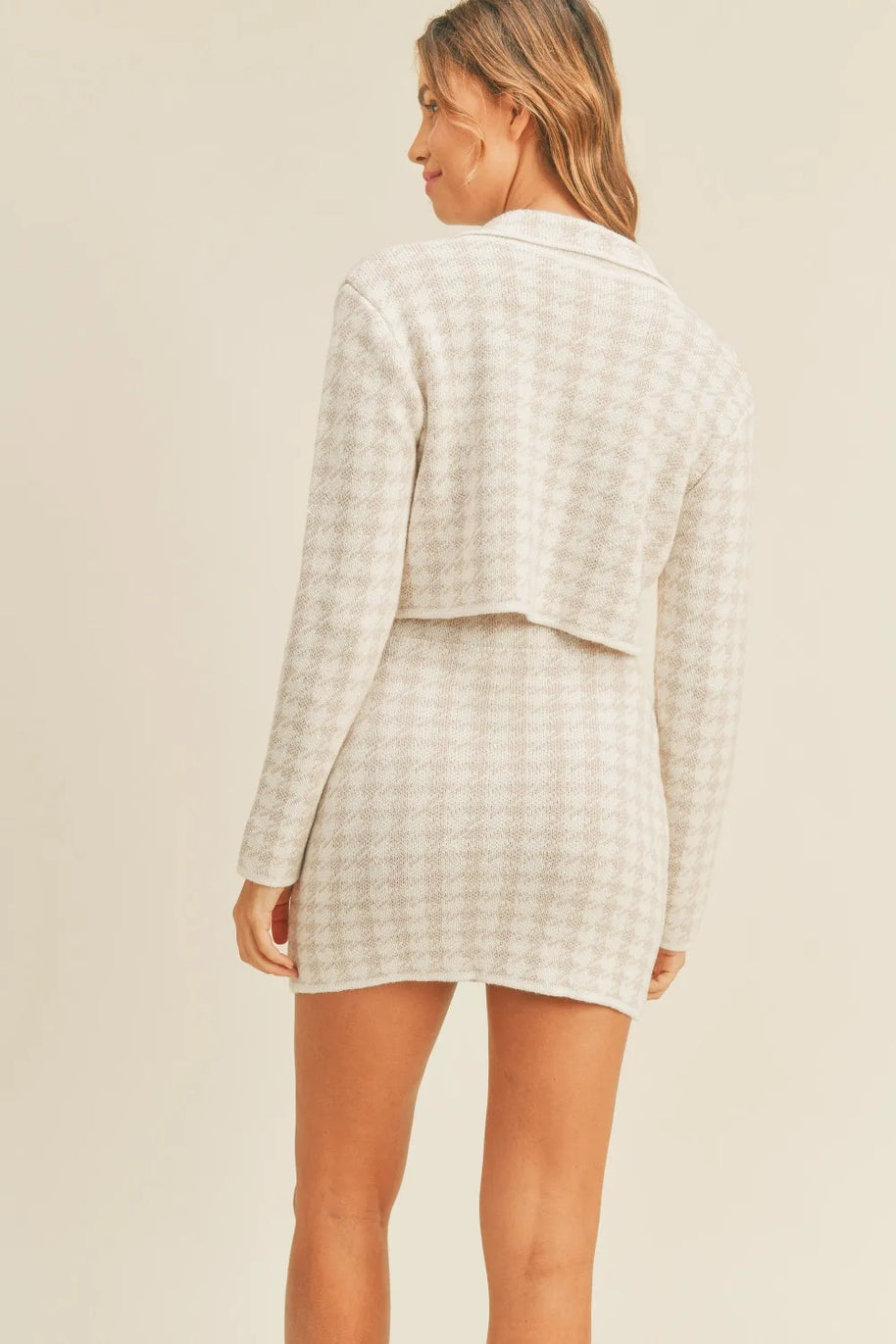 MABLE Houndstooth Cropped Knit Cardigan and Mini Skirt Set-Sets-Trendsi-[option4]-[option5]-[option6]-[option7]-[option8]-Shop-Boutique-Clothing-for-Women-Online