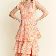 Jade By Jane Sleeveless Gingham Print Tiered Midi Dress-Dresses-Trendsi-[option4]-[option5]-[option6]-[option7]-[option8]-Shop-Boutique-Clothing-for-Women-Online