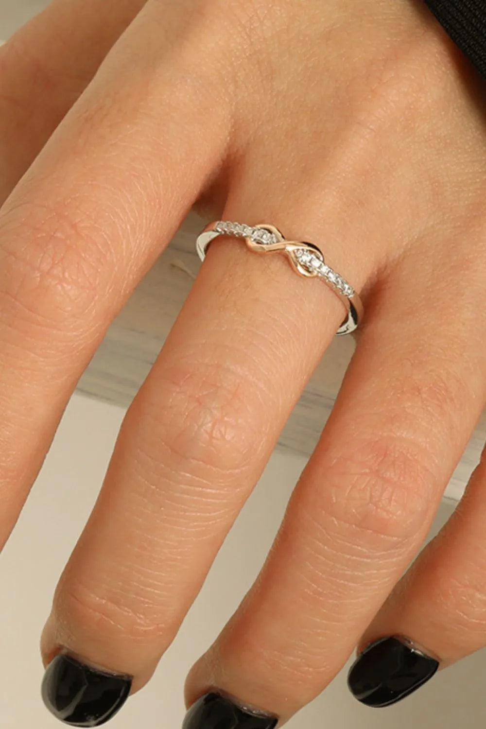 925 Sterling Silver Inlaid Zircon Infinity Symbol Ring-RINGS-Trendsi-[option4]-[option5]-[option6]-[option7]-[option8]-Shop-Boutique-Clothing-for-Women-Online