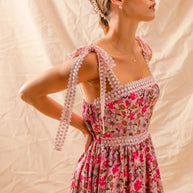 SO ME Floral Maxi Dress With Ribbon Tie Lace Strap-Dresses-Trendsi-[option4]-[option5]-[option6]-[option7]-[option8]-Shop-Boutique-Clothing-for-Women-Online