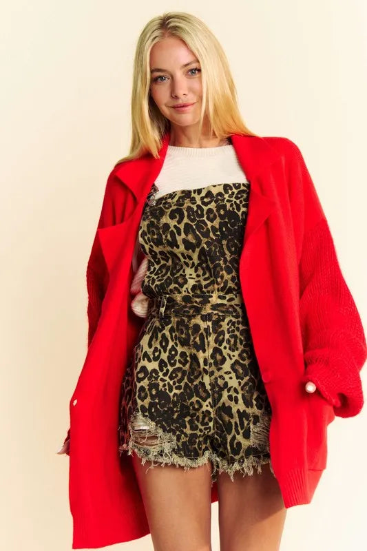 Davi & Dani Button Up Dropped Shoulder Cardigan with Pockets-Cardigans-Trendsi-Red-S-[option4]-[option5]-[option6]-[option7]-[option8]-Shop-Boutique-Clothing-for-Women-Online
