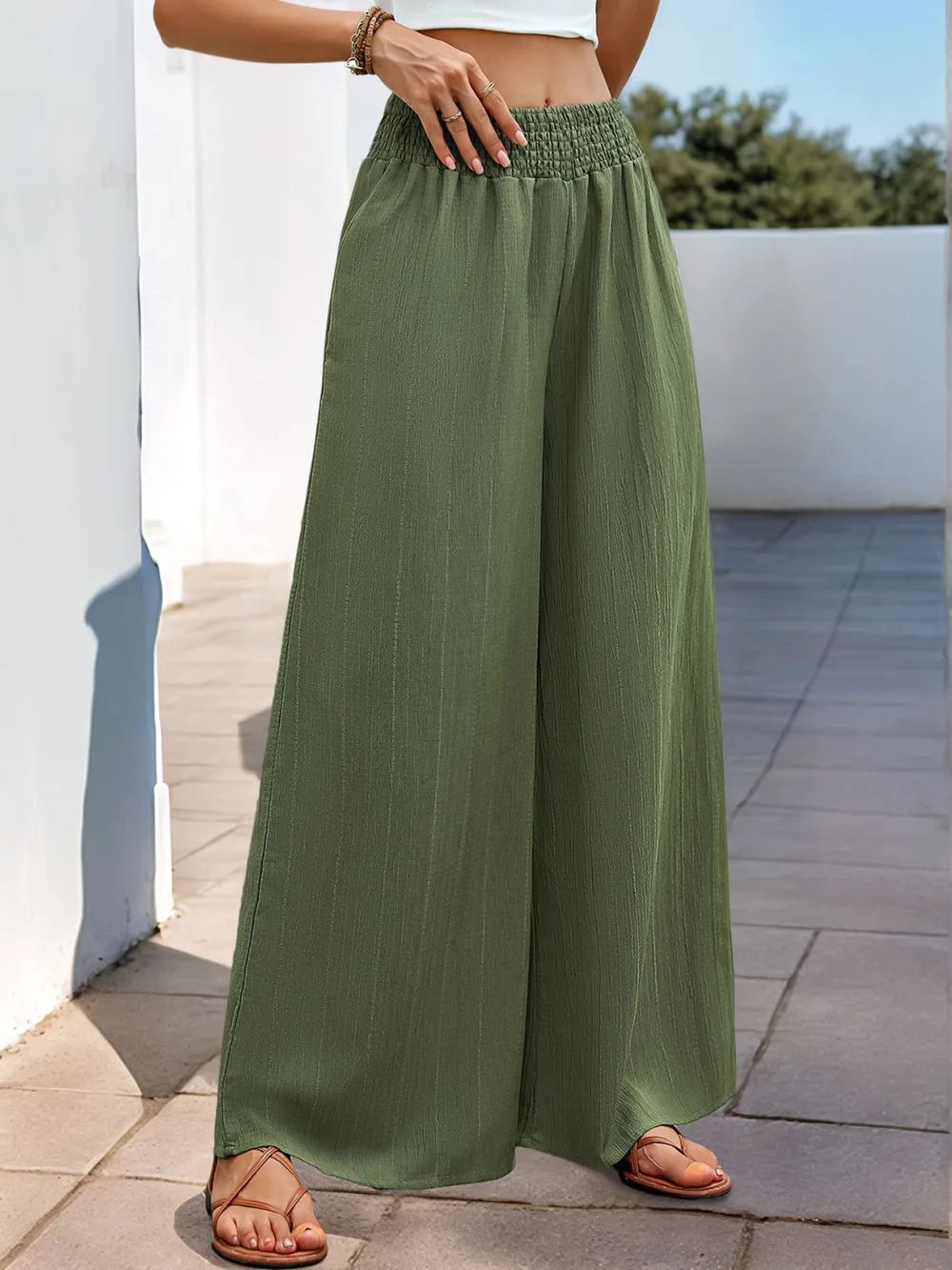 Perfee Smocked Wide Leg Pants-Pants-Trendsi-[option4]-[option5]-[option6]-[option7]-[option8]-Shop-Boutique-Clothing-for-Women-Online