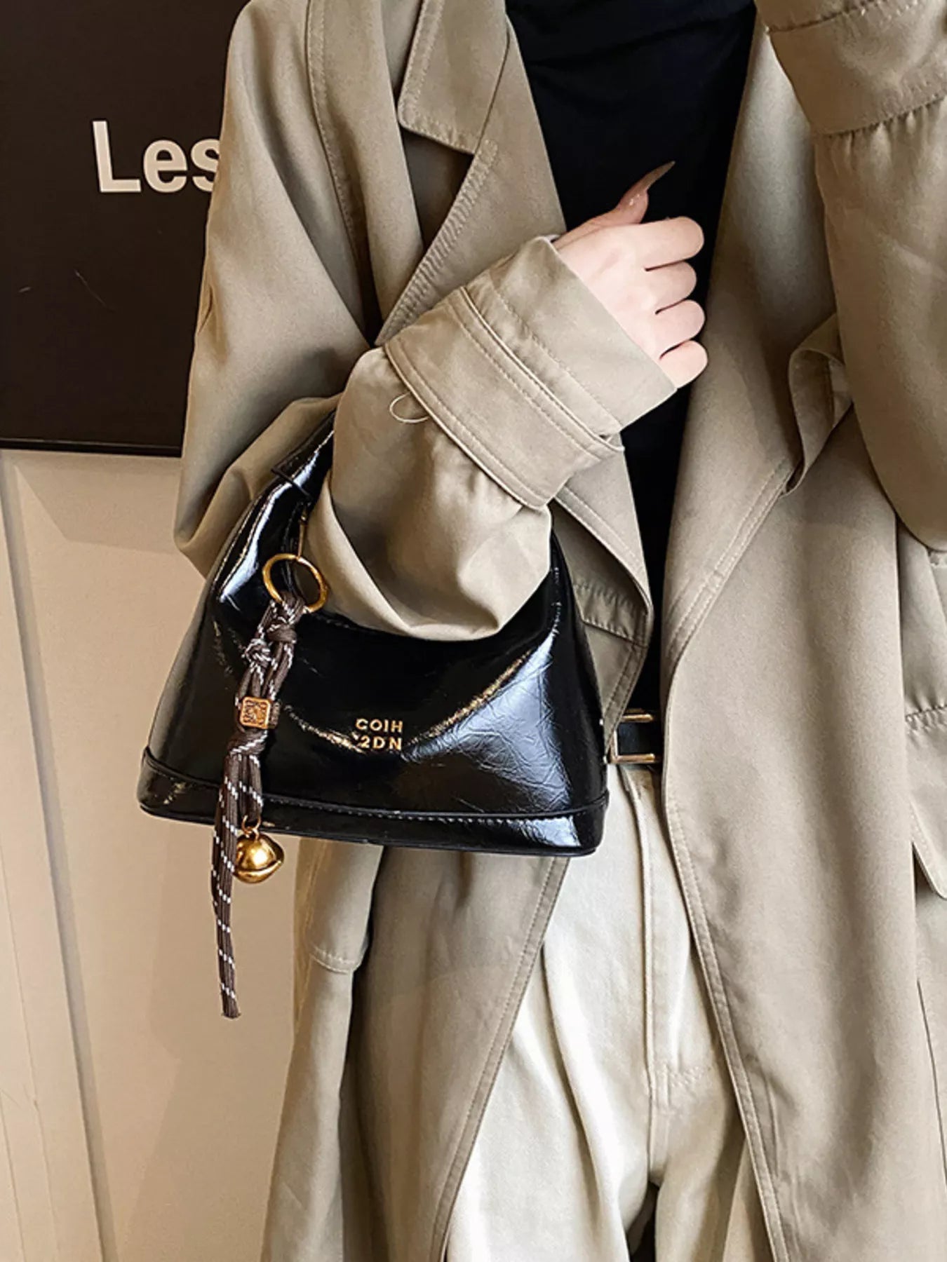 Leather Crossbody Bag with Charm-handbag-Trendsi-[option4]-[option5]-[option6]-[option7]-[option8]-Shop-Boutique-Clothing-for-Women-Online
