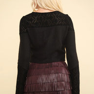 VERY J V-Neck Lace Detail Button Down Crop Ribbed Knit Top-Crop Tops-Trendsi-[option4]-[option5]-[option6]-[option7]-[option8]-Shop-Boutique-Clothing-for-Women-Online