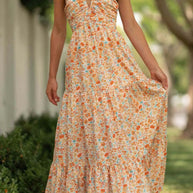 Tiered Halter Neck Printed Cami Dress-Dresses-Trendsi-[option4]-[option5]-[option6]-[option7]-[option8]-Shop-Boutique-Clothing-for-Women-Online