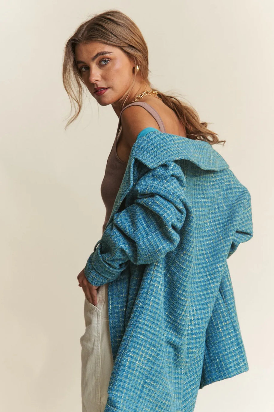 J.NNA Tweed Double-Breasted Long Sleeve Coat-Coats-Trendsi-[option4]-[option5]-[option6]-[option7]-[option8]-Shop-Boutique-Clothing-for-Women-Online