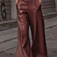 High Waist Wide Flare Pants-pants-Trendsi-Burgundy-S-[option4]-[option5]-[option6]-[option7]-[option8]-Shop-Boutique-Clothing-for-Women-Online