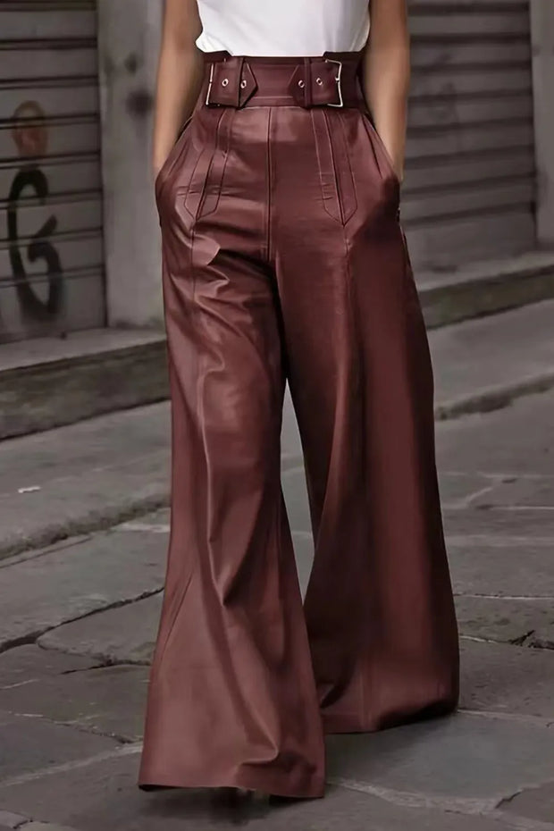 High Waist Wide Flare Pants-pants-Trendsi-Burgundy-S-[option4]-[option5]-[option6]-[option7]-[option8]-Shop-Boutique-Clothing-for-Women-Online