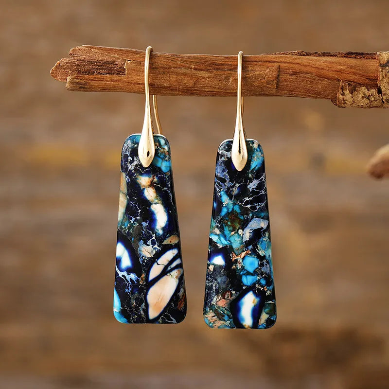 Copper Natural Stone Earrings-Dangle & Drop Earrings-Trendsi-Navy/Gold-One Size-[option4]-[option5]-[option6]-[option7]-[option8]-Shop-Boutique-Clothing-for-Women-Online