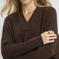 Umgee V-Neck Sweater with Wide Trim Detail-Sweater-Trendsi-[option4]-[option5]-[option6]-[option7]-[option8]-Shop-Boutique-Clothing-for-Women-Online