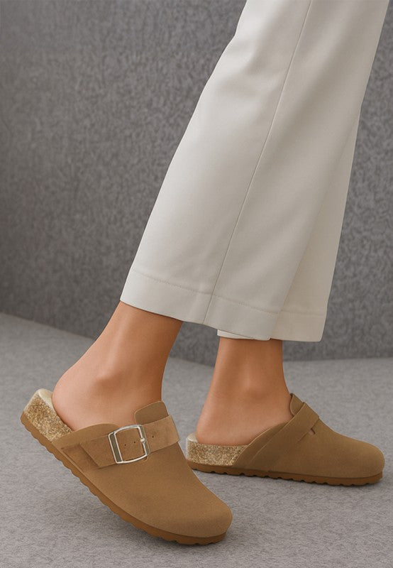 Ratiha Buckle Accent Slip-On Footbed Mules-Rag Company-Tan-US-5 / UK-3 / EU-36-[option4]-[option5]-[option6]-[option7]-[option8]-Shop-Boutique-Clothing-for-Women-Online