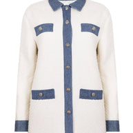 Contrast Trim Button Up Jacket-Coats & Jackets-Trendsi-[option4]-[option5]-[option6]-[option7]-[option8]-Shop-Boutique-Clothing-for-Women-Online