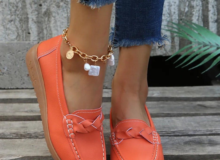 Weave Wedge Heeled Loafers-Shoes-Trendsi-Orange-Red-35(US4)-[option4]-[option5]-[option6]-[option7]-[option8]-Shop-Boutique-Clothing-for-Women-Online