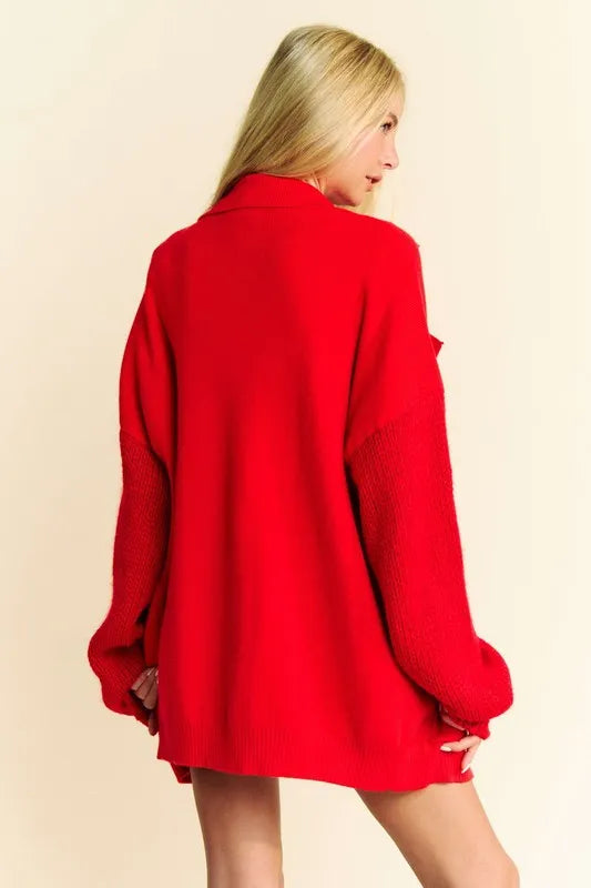 Davi & Dani Button Up Dropped Shoulder Cardigan with Pockets-Cardigans-Trendsi-[option4]-[option5]-[option6]-[option7]-[option8]-Shop-Boutique-Clothing-for-Women-Online