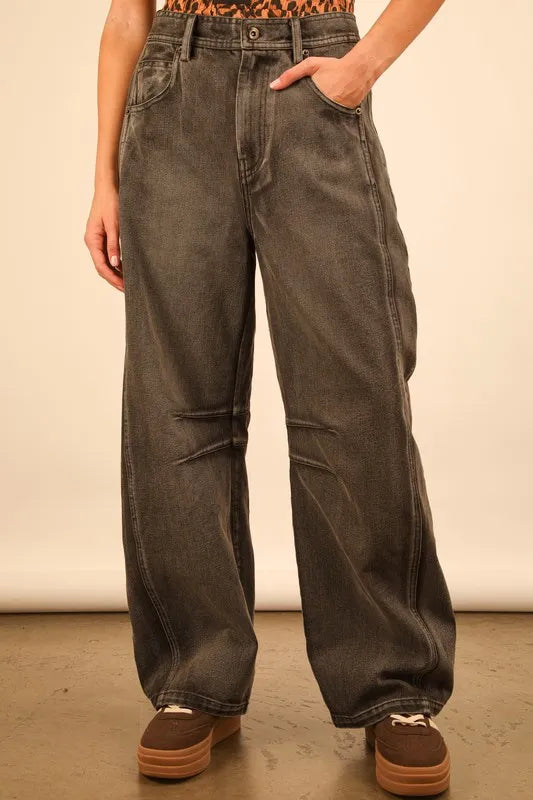 VERY J Wide Leg Comfy Jeans-Jeans-Trendsi-Grey-S-[option4]-[option5]-[option6]-[option7]-[option8]-Shop-Boutique-Clothing-for-Women-Online