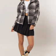 HYFVE Plaid Collared Neck Boucle Jacket with Pockets-Jacket-Trendsi-[option4]-[option5]-[option6]-[option7]-[option8]-Shop-Boutique-Clothing-for-Women-Online