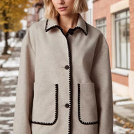 Contrast Trim Drop Shoulder Outerwear-Coats-Trendsi-Khaki-S-[option4]-[option5]-[option6]-[option7]-[option8]-Shop-Boutique-Clothing-for-Women-Online