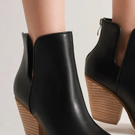 Beast Fashion Pointed Metal-Tip Toe Block Heel Ankle Boots-Boots-Trendsi-[option4]-[option5]-[option6]-[option7]-[option8]-Shop-Boutique-Clothing-for-Women-Online