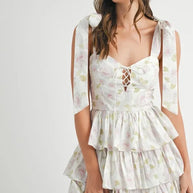 MABLE Floral Print Shoulder Tie Layered Mini Dress-Dresses-Trendsi-[option4]-[option5]-[option6]-[option7]-[option8]-Shop-Boutique-Clothing-for-Women-Online