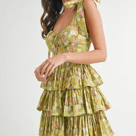 MABLE Floral Print Shoulder Tie Layered Mini Dress-Dresses-Trendsi-[option4]-[option5]-[option6]-[option7]-[option8]-Shop-Boutique-Clothing-for-Women-Online
